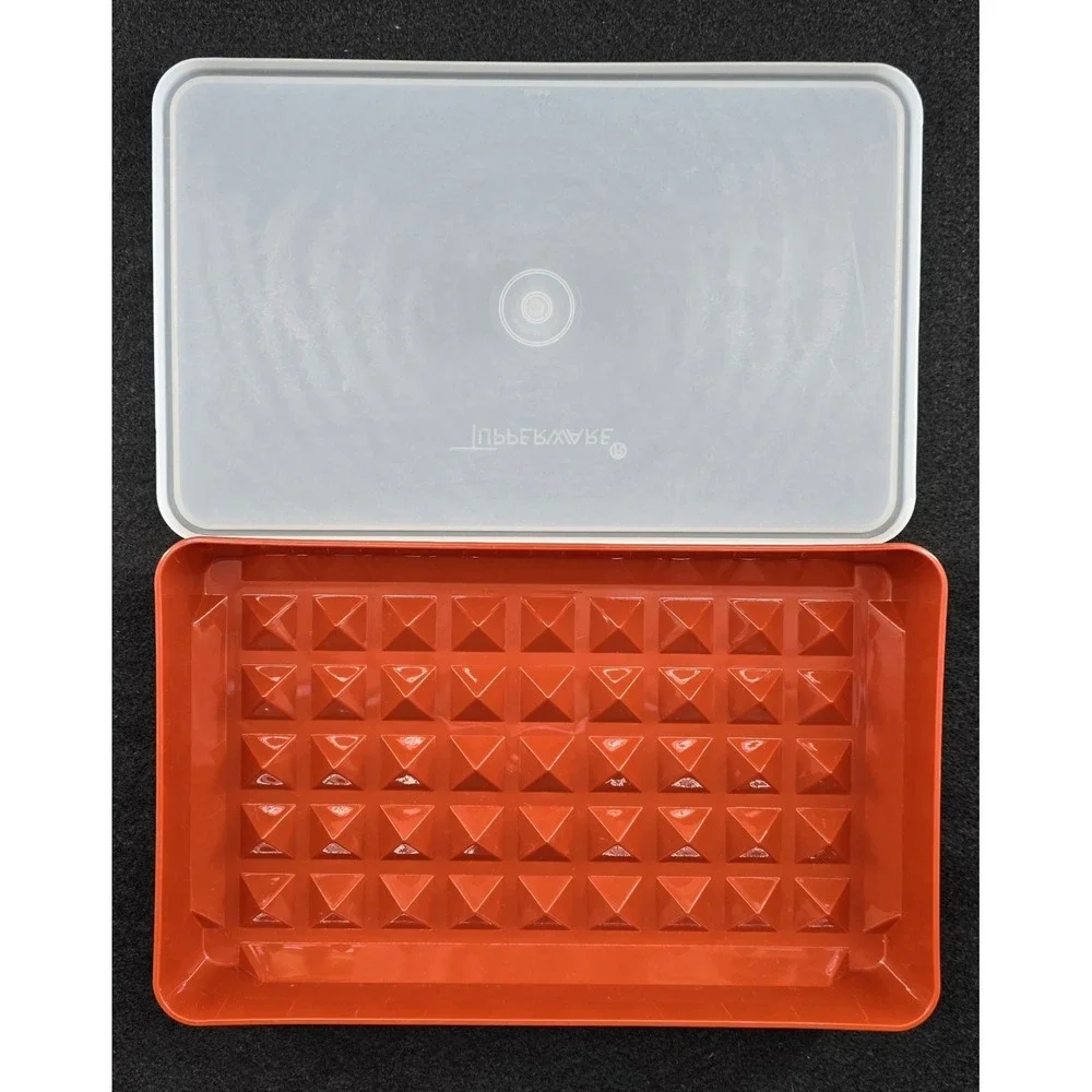 Vtg Tupperware Deli Meat Keeper 1292 W/Lid Paprika Orange Marinade Hot Dog Grill